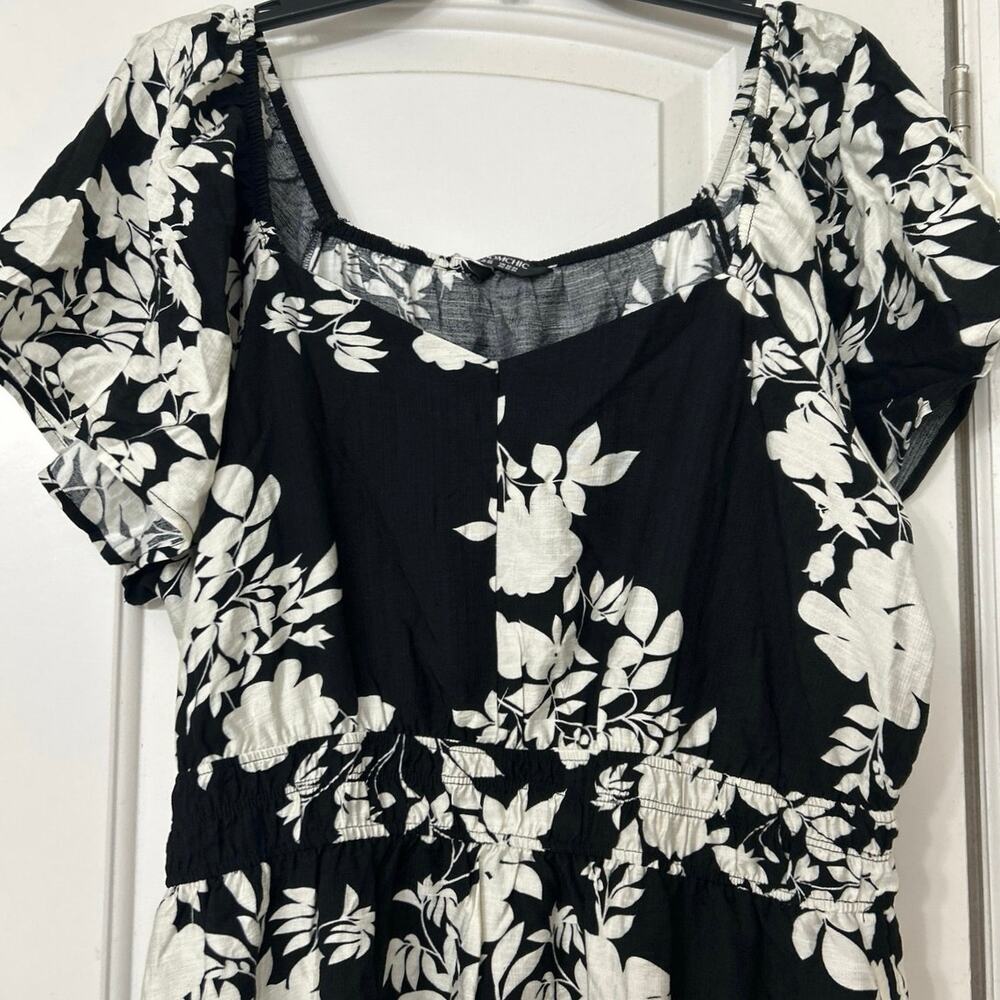 Bloomchic Cottagecore Floral Tiered Midi Dress Black White Pockets Plus NWT 2X - Picture 7 of 13